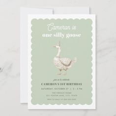 a birthday card with an image of a goose