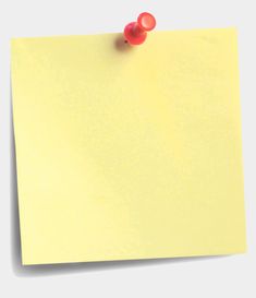 a yellow post it note with two red push pins