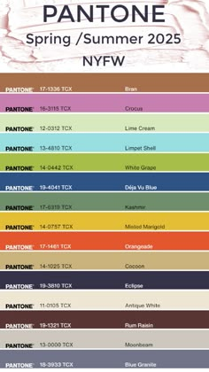 Pantone® Fashion Color Trend Report: New York Fashion Week Spring 2025 #trends #color #spring #summer #pantone #25 Spring 2025 Fashion Colours, Wgsn Color Trends Ss25, 2025 Pantone Color Trends, Spring Colors 2025, Spring Color Palette 2025, Ss 25 Color Trends, Spring/summer 2025 Color Palette, 2025 Spring Summer Fashion Trends, Color Palette 2025 Fashion