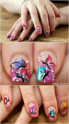 Stylish Butterfly Nails Nails 2015, Butterfly Nail Designs, Butterfly Nails, Butterfly Nail Art, Butterfly Nail, Cool Nails, Nail Art Brushes, Womens Nails, Nail Polish Designs