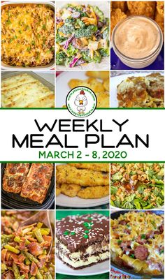 weekly meal plan march 2 - 8, 2020