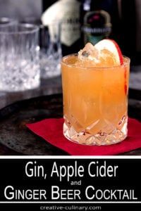 an advertisement for fall all over cocktail with gin, apple cider and ginger beer