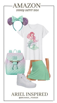 Ariel - Disney Outfit Inspo, Ariel Outfit, Family Disney Outfits@ Inspired Disney Outfits, Disneybound Family, Disney Themed Outfits Summer, Ariel Disneyland Outfit, Family Disney World Outfits, Ariel Disney Outfit, Disney Princess Outfits Women, Disney Summer Outfits Women, Little Mermaid Inspired Outfit