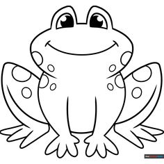 Free Cartoon Frog Coloring Page for Kids Frog Coloring, Easy Drawing Guides, Frog Coloring Pages, Frog Pictures, Drawing Guides, Kid Coloring Page, Kids Print, Free Cartoons