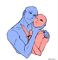 a drawing of a man holding a baby in his arms