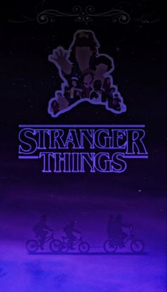 the logo for strange things on a purple background