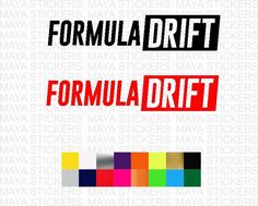 the formula drift logo is shown in red, yellow and green on a white background