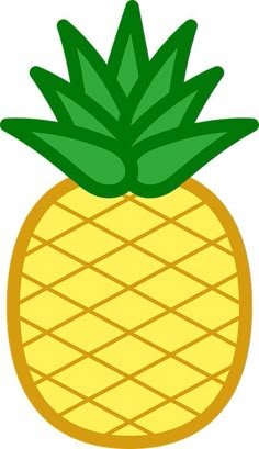 a yellow pineapple with green leaves on it