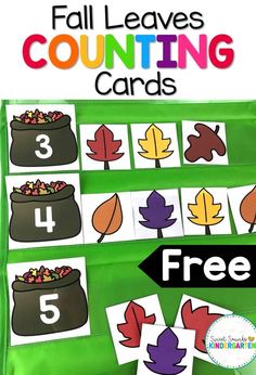 fall leaves counting cards with free printables