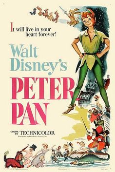 a movie poster for walt's peter pan