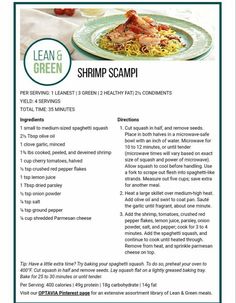 the recipe for shrimp scampp is shown