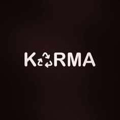 the word k & rma written in white on a black background