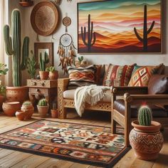 a living room filled with lots of different types of furniture and decor on top of wooden floors