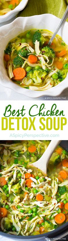 Chicken Detox Soup: A fast, tasty meal to kick-start a diet. This cleansing soup is great to make when you need a do-over in your eating plan. #ASpicyPerspective #ChickenSoup #DetoxSoup #ChickenSoupRecipe #ChickenDetoxSoup #Cleanse #Detox #Paleo #GlutenFree #DairyFree #Soup Chicken Detox Soup, Detox Chicken Soup, Best Ever Chicken, Healthy Cleanse, Detox Soup, Best Detox, Minced Meat, Chicken Soup Recipes