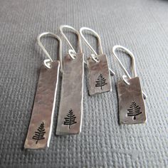 Hand Stamped Jewelry Silver, Impressart Jewelry Ideas, Stamped Jewelry Ideas, Metal Stamping Ideas, Stamped Metal Jewelry, Metal Stamping Projects, Viking Earrings, Impress Art, Stamping Jewelry