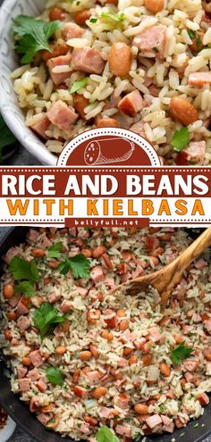 rice and beans with kielbasa is an easy side dish for any meal or dinner