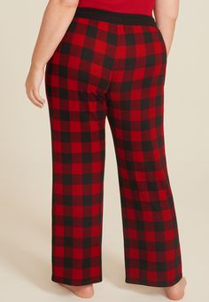 Plus Size Buffalo Plaid Hacci Wide Leg Pajama Pants - Materials & Care:imported - 95.5% polyester 4.5% spandex - machine wash New Jeans Top, Wide Leg Pajama Pants, Maurices Plus Size, Maternity Pajamas, Skirt Crop, Pajama Pant, Sleep And Loungewear, Curvy Jeans, Maternity Shops