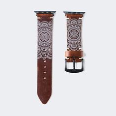 "This design is a limited edition, hand-painted piece. It is made to order and takes approximately 15 days to prepare. The finished product is a unique and beautiful work of art that will be a treasured addition to any watch. The band is made from high-quality leather and features a beautiful mandala pattern.  This band is perfect for anyone who wants a unique and stylish way to accessorize their Apple Watch. It is also a great gift for the Apple Watch lover in your life. 2 mm full-grain leather Apple Watch Leather Band, Farm Dream, Apple Watch Leather, Beautiful Mandala, Apple Watch Case, Apple Watch Bands Leather, Watch Lover, Leather Watch Strap, Mandala Pattern