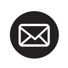 an email envelope in a black circle