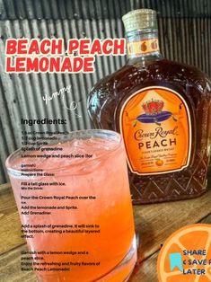 Weekly Drink Specials Ideas, Easy Mixed Drinks Alcohol 2 Ingredients, Peach Alcoholic Drinks Recipes, Don Julio Mixed Drinks, Hennessy Punch Recipes, D'usse Drink Recipes, Peach Alcoholic Drink, Peach Crown Royal Drink Recipes, Simple Drink Recipes Alcoholic