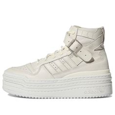 adidas originals Triple Platforum Hi Off-White Sneakers/Shoes Adidas Platform Sneakers, Off White Sneakers, Adidas Boots, Adidas High, Nike High Tops, Off White Shoes, White Shoes Sneakers, Limited Edition Sneakers, Cute Nike Shoes