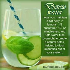 Detox water Water Detox, Cucumber Water, Detox Your Body