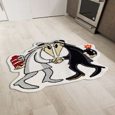 a rug with two cartoon characters on it