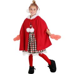 Introducing the Dr. Seuss Cindy Lou Who Christmas Costume for Girls – an enchanting and whimsical ensemble that brings the magic of Whoville right to your doorstep. This officially licensed costume is perfect for young fans of Dr. Seuss and the classic tale of the Grinch, offering a delightful and detailed transformation into the beloved character, Cindy Lou Who.Crafted from 100% polyester, this costume is a faithful representation of Cindy Lou Who's iconic outfit. The poly blend twill dress fea Hooville Costumes, How The Grinch Stole Christmas Costumes, Who Makeup Dr Seuss, Girl Grinch Costume, Christmas Character Day, Christmas Characters Dress Up, Grinch Play, Christmas Character Costumes, Cindy Lou Who Costume