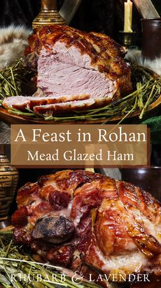 a roast in rohan meat glazed ham on a platter