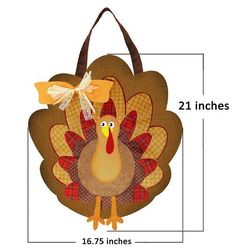 a turkey shaped purse with measurements for it