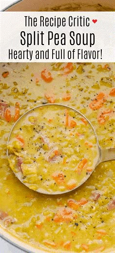 the recipe for this hearty and full of flavor is made with split pea soup