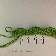 the crochet is being used to make an interesting piece of yarn that looks like it