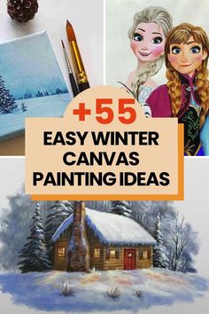 Are you looking for some inspiration for your winter paintings or feel creative on Christmas Eve? In this post, you’ll find 50+ winter canvas painting ideas to enjoy the holiday season by exploring your creativity while working on your painting skills. Visit the blog to see more Winter Paintings On Canvas Acrylics Easy, Winter Scenery Paintings, Paint And Sip Christmas, Easy Winter Canvas Painting, Winter Canvas Painting Ideas, Diy Christmas Paintings On Canvas, Easy Christmas Paintings For Beginners, Winter Canvas Painting, Kids Christmas Painting