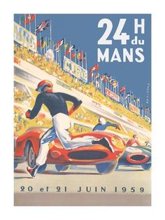 a vintage poster advertising a race in the 24h hour man's motorcyclist