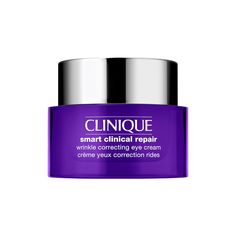 What it is: A wrinkle-fighting eye cream engineered to fortify and visibly smooth delicate eye-area skin.Skin Type: Normal, Dry, Combination, and Oily Skincare Concerns: Fine Lines and Wrinkles, Dark Circles, PuffinessHighlighted Ingredients:- CL1870 Peptide Complex: Fights the look of wrinkles by boosting natural collagen.- Sigesbeckia orientalis extract: Helps skin maintain its natural-looking density.- Hyaluronic acid: Helps restore suppleness and visibly smooth fine, dry lines.Ingredient Cal Eye Cream Clinique, Clinique Eye Cream, Clinique Smart Clinical, Mini Mascara, Oily Skincare, Clinique Smart, Natural Collagen, Under Eye Puffiness, Anti Aging Eye Cream