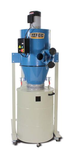 We designed the DC-2100C to be the best dust collector for heavy full-time shops. The 3 HP cyclone dust collector will run 8 plus hours a day. stay cooler than competing machines and keep your shop clean. Recommended for large professional woodworking shops. Covered by a 1-year parts warranty. Includes lifetime technical support by phone. Baileigh Industrial Baileigh 18-volt Dry Dust Collector with Polyester Filter | 1002687 Wood Shops, Shop Dust Collection, Saw Dust, Dust Collection System, Cool Fire Pits, Shop Vacuum, Dust Extractor, Best Ceiling Fans, Swivel Casters