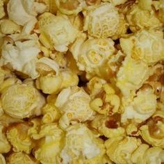 a close up view of popcorn kernels