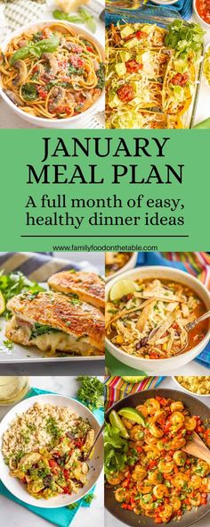 an image of a meal plan with different dishes