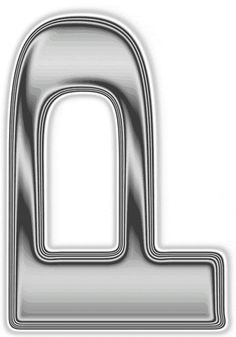 the letter d is made up of shiny silver metal and has a rounded edge to it