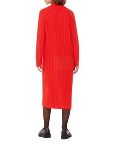 Whistles Ribbed Knit Midi Sweater Dress Ultimate Capsule Wardrobe, Knitted Midi Dress, Jumper Style, Slip Skirts, Ribbed Knit Dress, Relaxed Jeans, Sweater Dress Midi, Red Midi Dress, Floral Dresses