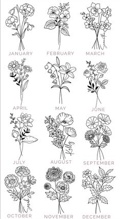 an image of flowers that are in the months