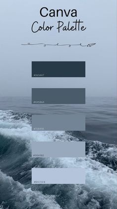 the color scheme for an ocean scene is shown in black, white and grey tones