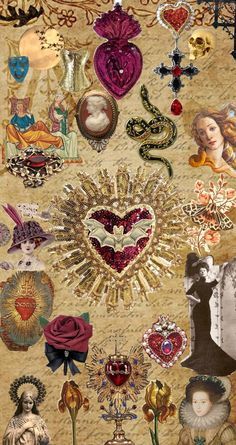 an image of many different things in the shape of a heart and other things that are attached to it