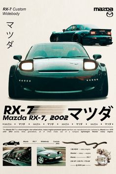 an advertisement for the new mazda rx - 7