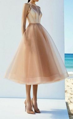 Tea Length Homecoming Dresses, Tea Length Prom Dress, Tulle Homecoming Dress, Simple Prom Dress, Dress Tulle, Tea Length Dresses, Tulle Prom Dress, Tea Length, Long Prom Dress