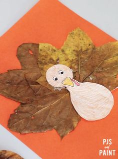 Easy Turkey Craft Using Leaves - Kids Thanksgiving Craft - Pjs and Paint Santa Printable, Nice List Certificate, Santa Gift Tags, Christmas Eve Traditions, Kids Thanksgiving, Thanksgiving Craft, Easy Turkey, Free Printable Letters