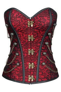 Steampunk Garden Steel Boned Overbust Corset Steampunk Garden, Red Steampunk, Steampunk Skirts, Burlesque Dress, Rockabilly Dresses, Steampunk Skirt, Plus Size Costumes, Jane Clothing