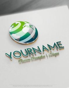 the logo for your name is made up of green and white stripes with a globe on top