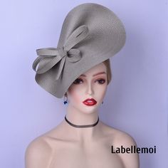 Summer Wedding Fascinator With Ribbon, Summer Party Hat With Ribbon, Summer Party Fascinator With Ribbon, Spring Wedding Mini Hat With Ribbon, Summer Party Mini Hat With Ribbon, Wedding Tea, Satin Noir, Flower Headpiece