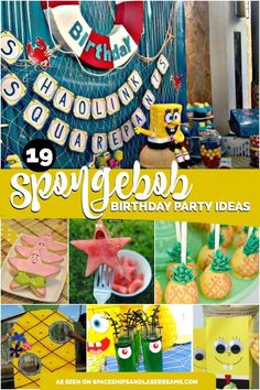 spongebob birthday party with pineapples and other decorations